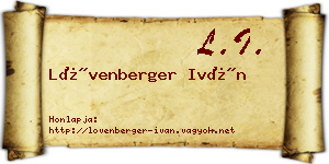 Lövenberger Iván névjegykártya